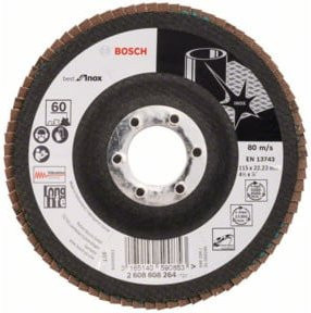 Bosch Fächerschleifscheibe X581 Best for Inox für Metall, Durchmesser: 115 mm, Multicolor - Bild 1