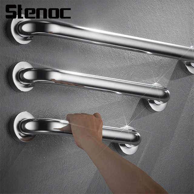 Stenoc Badezimmer-Badewannenwand aus 304-Edelstahl in Silber mit Haltegriff und Armlehne für Senioren - Bild 1