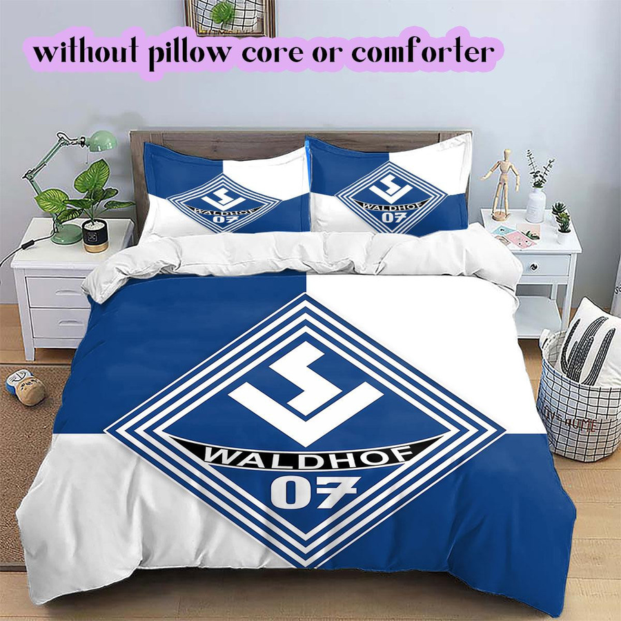 Lalilata Home SV Waldhof Mannheim 07 Muster Bettwäsche Set in Blau und Weiß mit Reißverschluss, B/B: 260 x 240 cm, 1 Bettbezug und 2 Kissenbezüge - Bild 2