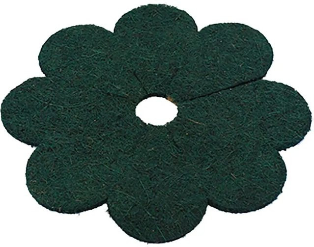 Proflora Mulchscheibe Blume aus Kokosfaser und Naturkautschuk, Grün, 3er Set, B: 42 cm, T: 43 cm - Bild 1