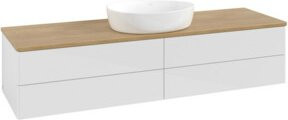 V&B Waschtischunterschrank Antao ohne Frontstruktur in Eiche Honig und Weiß, B/T: 160 x 50 cm - Bild 1