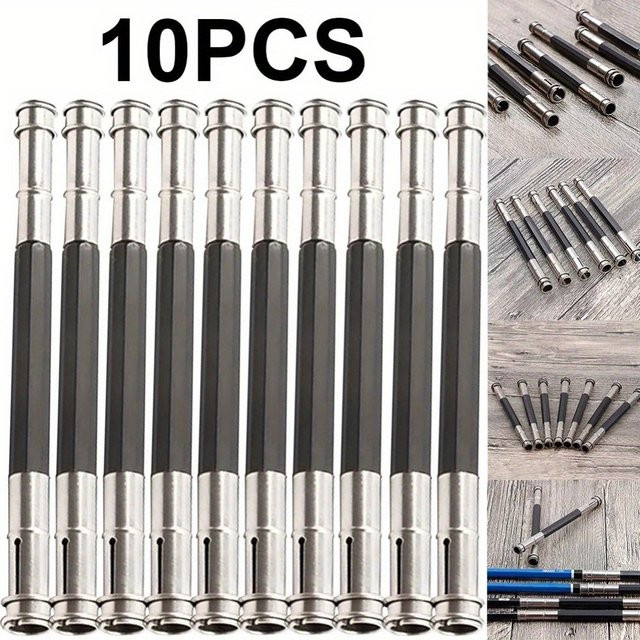 TWBEB 10 Stück verstellbare doppelköpfige Kunstwerkzeug-Extender aus Metall zur Bleistiftverlängerung zum Skizzieren, Malen und Schreiben - Bild 1