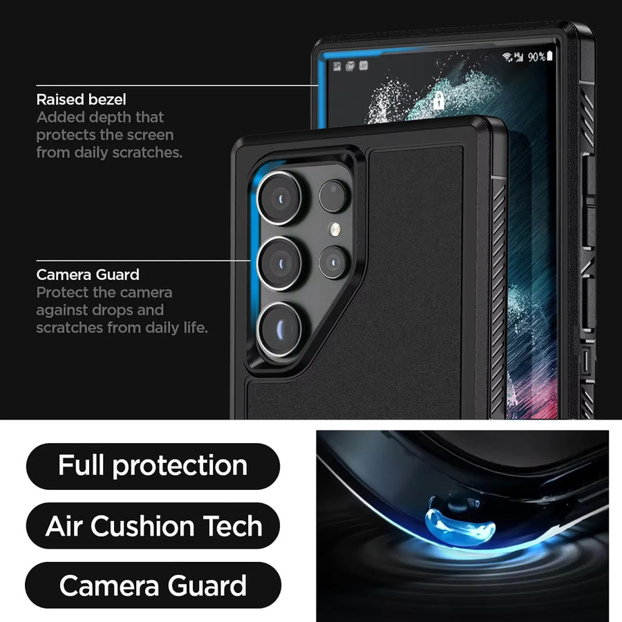 Robuste Dual Layer Hybrid Schutzhülle für Samsung Galaxy S25 S24 S23 Ultra Plus FE in Schwarz - Bild 5
