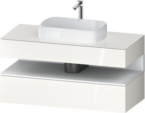 Duravit Waschtischunterschrank Qatego in Weiß Hochglanz mit 1 Schublade, B/T/H: 120 x 55 x 60 cm - Bild 1