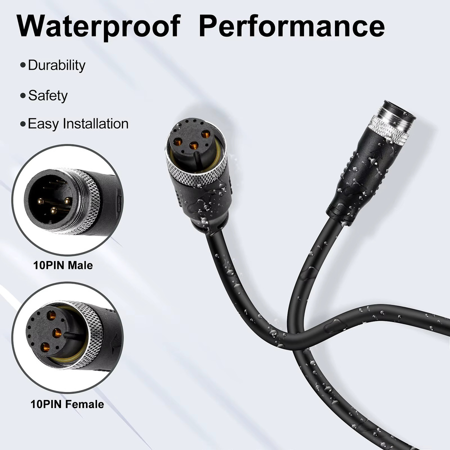 BAFANG EBIKE FAT Nabenmotorkabel in Schwarz, wasserdichtes Motorverlängerungskabel für BAFANG G062 G060 mit 10 Pins oder 11 Pins, 48 V, 750 W bis 1000 W, Länge: 60 cm oder 90 cm - Bild 2