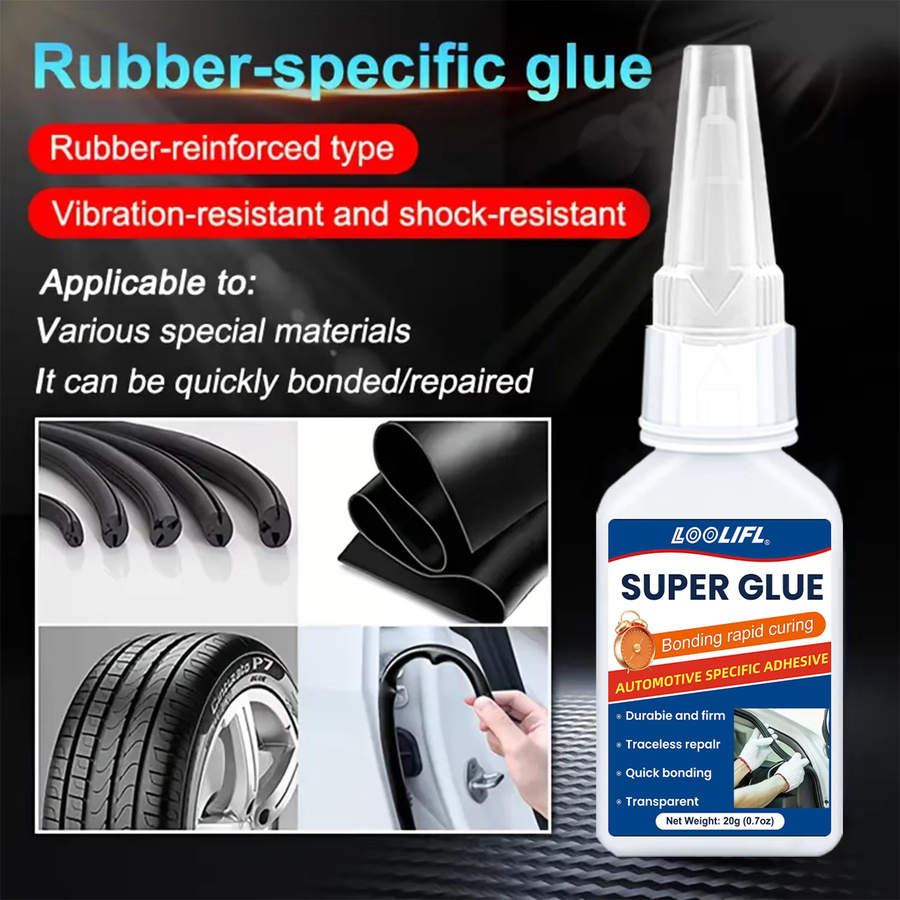 LOOLIFL Superkleber für Gummi und Reifen in Schwarz und Transparent mit hoher Temperaturbeständigkeit und Dehnungsfähigkeit - Bild 6