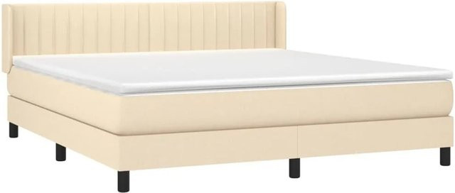 vidaXL Boxspringbett Hybrid mit Matratze Creme, B/T/H: 160 x 200 x 163 cm - Bild 1