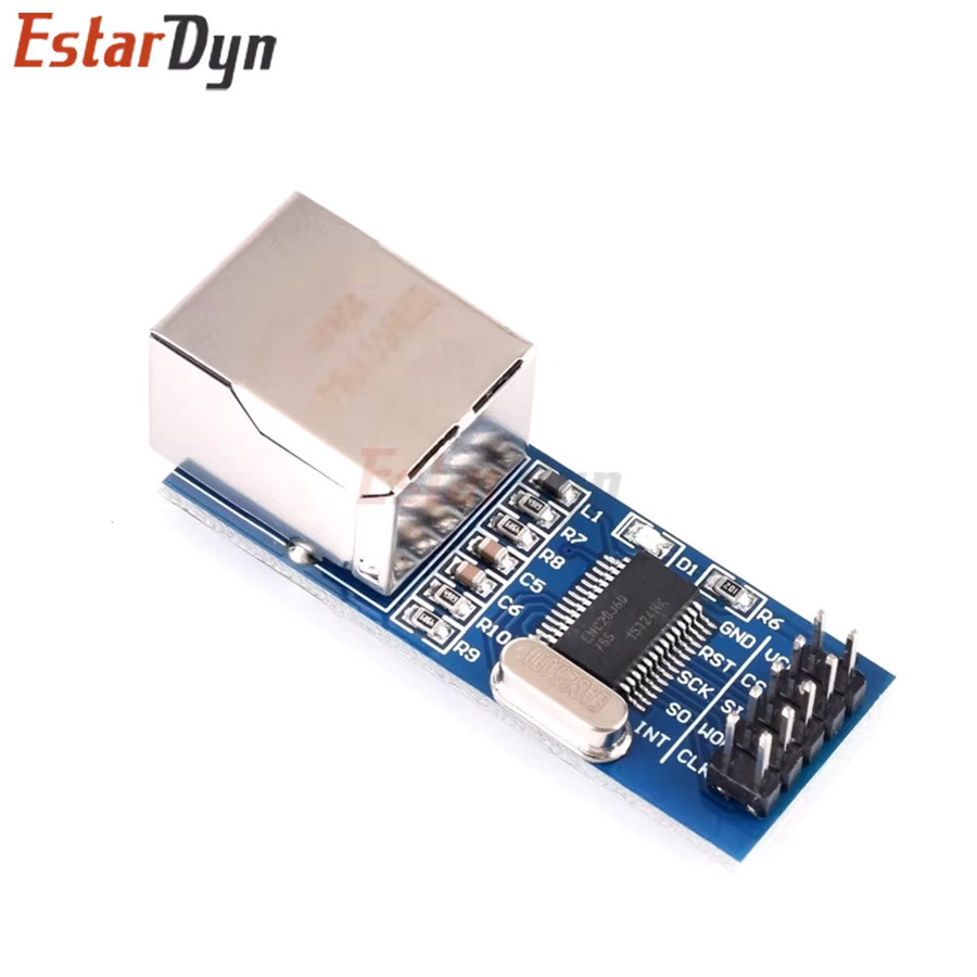 Estardyn Ethernet-Netzwerkmodul ENC28J60 mit SPI-Schnittstelle und 10Base-T PHY in Blau für PIC STM32 DIY IoT-Projekte - Bild 2