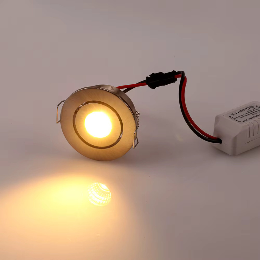 JOYINLED COB-LED-Einbauleuchte im 10er Pack, verstellbare Mini-Downlight für Schränke, satiniertes Nickel, 3 W - Bild 3