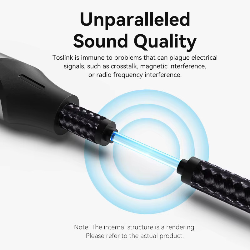 Vention Toslink SPDIF Koaxialkabel mit 3,5 mm Klinke als digitales optisches Audiokabel in Schwarz - Bild 4