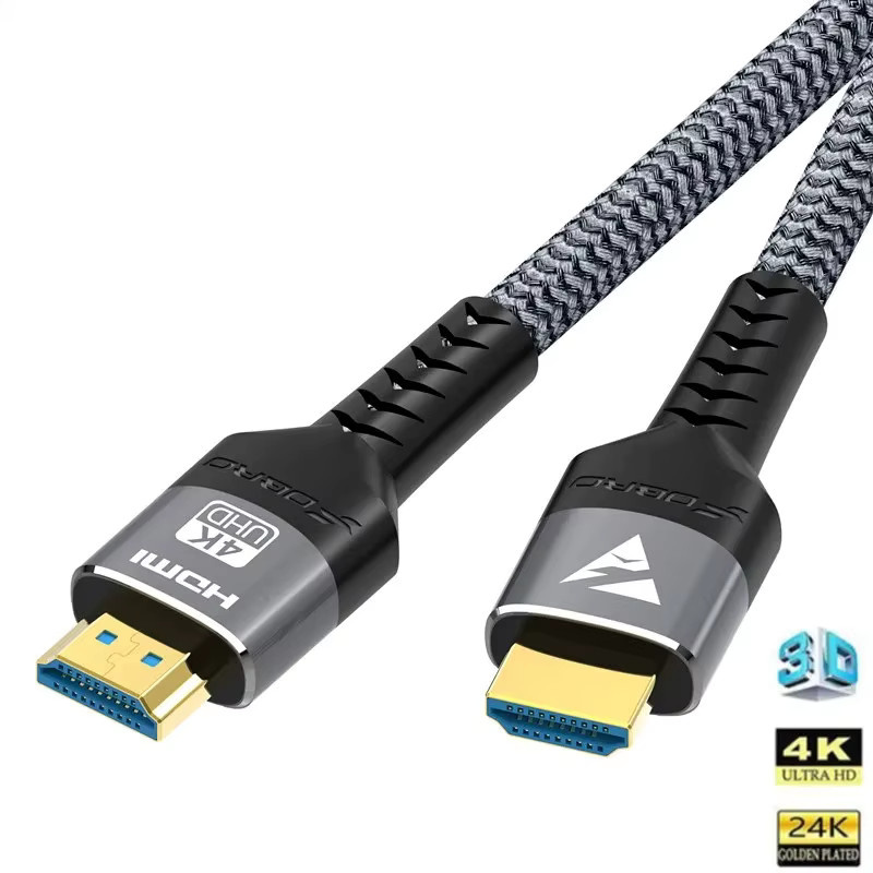 HACHANLUN HDMI 2.1 Kabel Schwarz 8K@60Hz 4K@120Hz 48Gbps mit eARC und HDR für PC, Laptop, TV Box und PS5 - Bild 2