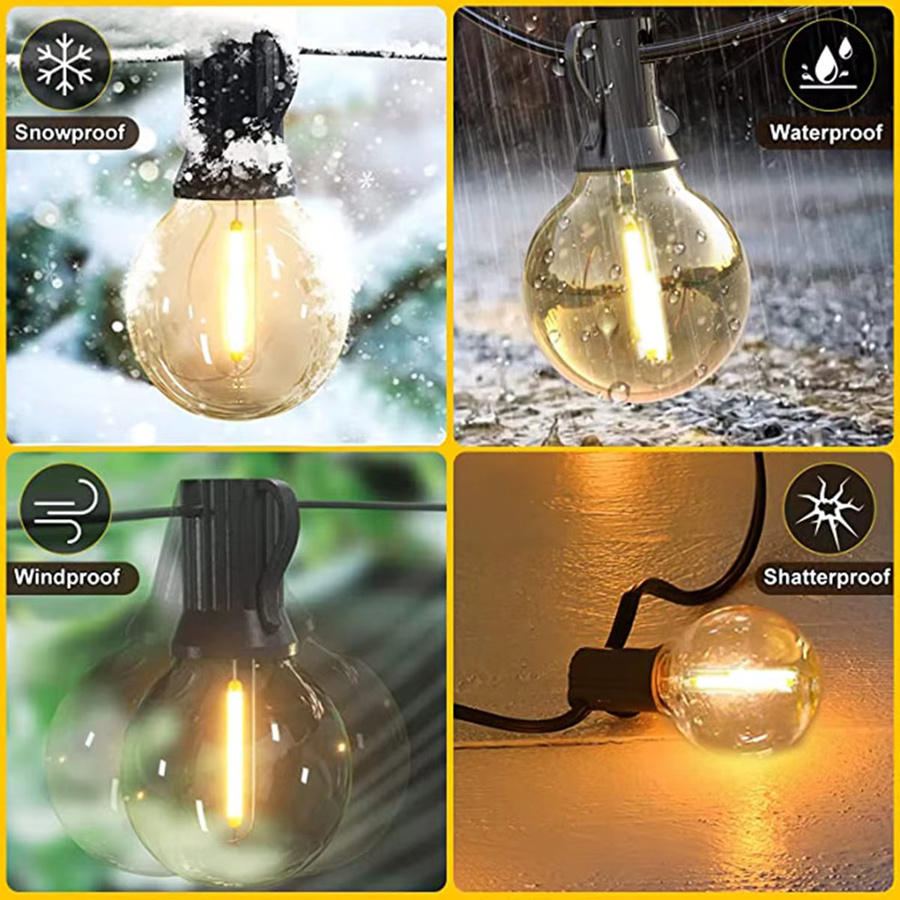 KIKIELF Solar LED Lichterkette für den Außenbereich mit transparenten Kugelleuchten für Garten, Terrasse und Party - Bild 4