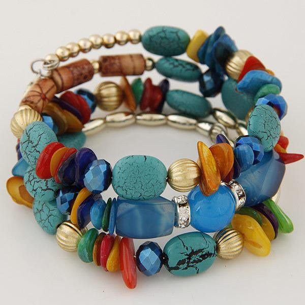 Armband Set, Messing, Perle, Bunt, Damen, Vintage - Bild 1