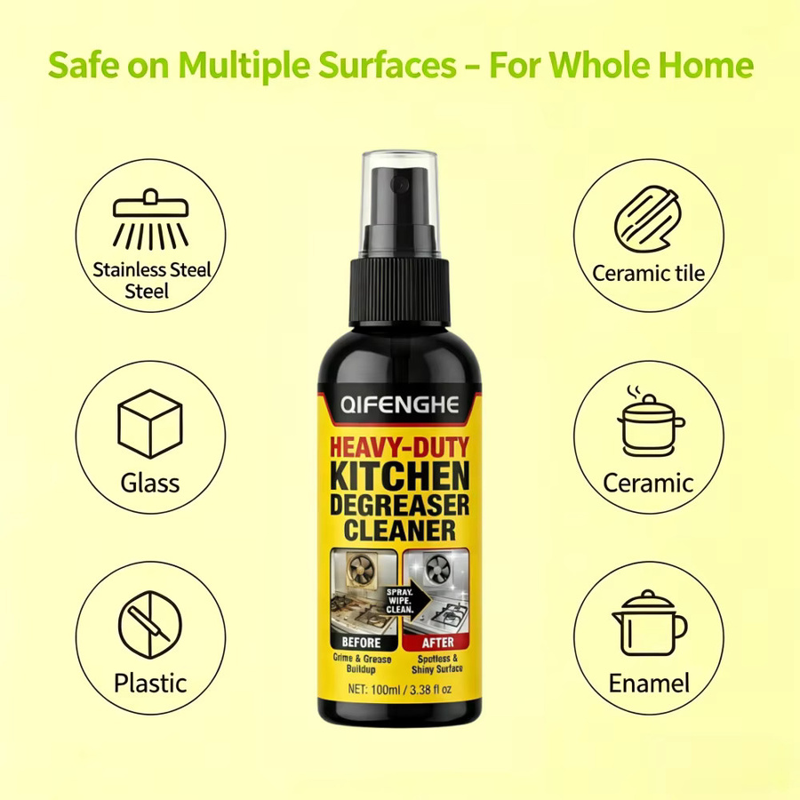 QIFENGHE Hochleistungs-Küchenentfetter Fettlöser-Spray in Schwarz, 100ml - Bild 5