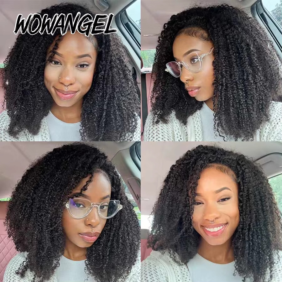 wowangel Afro Kinky Curly Feather Crochet Echthaarverlängerungen, Damen - Bild 2