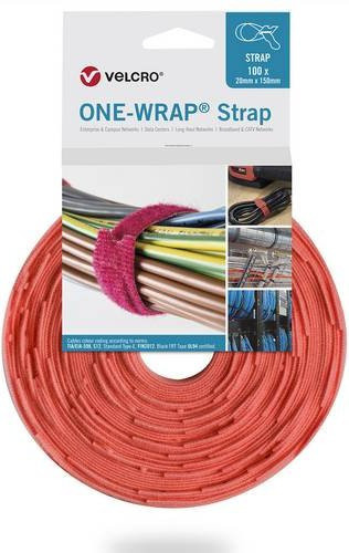 VELCRO One Wrap Strap Klettband orange, 100 Stück, Breite: 2 cm, Länge: 33 cm - Bild 1