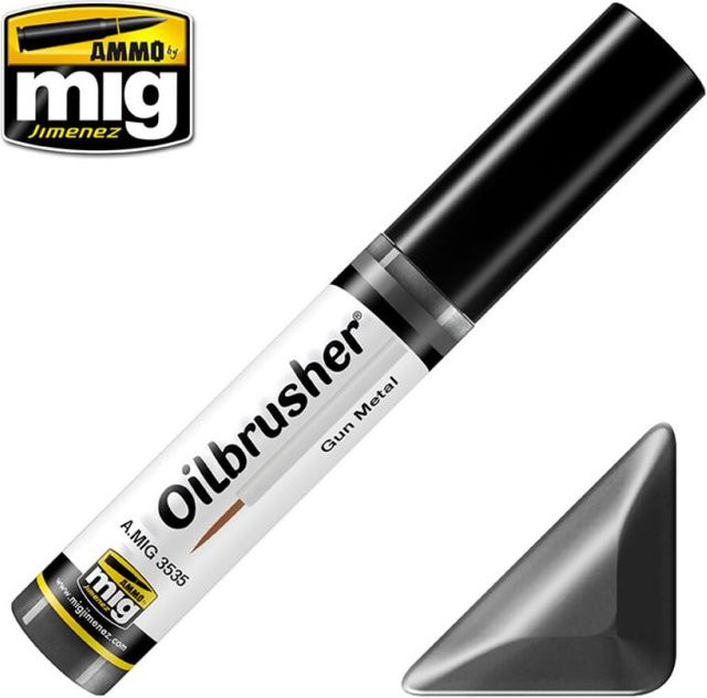 AMMO by MIG Jimenez Oilbrusher Gun Metal, Grau - Bild 1