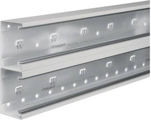 Hager Brüstungskanal Unterteil BRS652101D7035 Grau, Breite: 21 cm, Länge: 200 cm - Bild 1