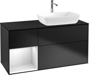 V&B Waschtischunterschrank Finion mit Wandbeleuchtung, Farbe: Weiß lackiert, Breite: 120 cm, Tiefe: 50,1 cm, Höhe: 50,1 cm - Bild 1