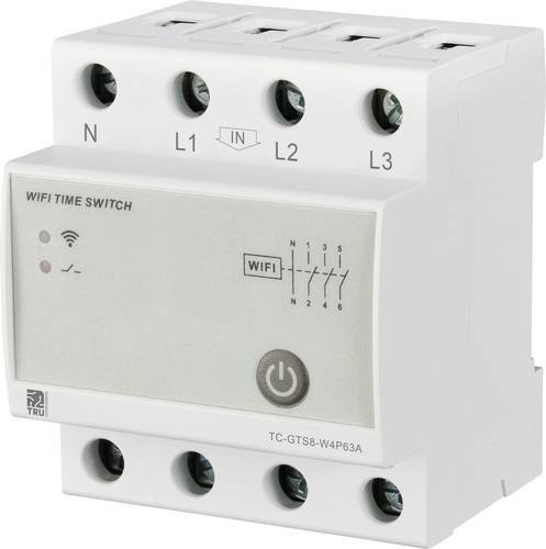TRU COMPONENTS WLAN-Schalter TC-GTS8-W4P63A in Weiß mit Tuya-Unterstützung, 230 V/AC, 3 Schließer und Timer-Funktion (1 min - 24h) - Bild 1