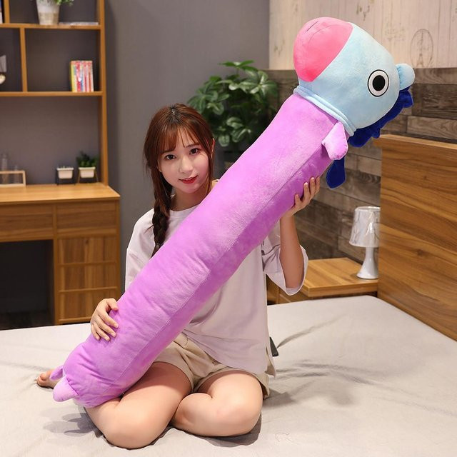 BT21 Kpop Umarmungs-Schlafkissen von Kpop king, weiche Kuschelpuppe aus Plüsch, Farbe: Violett, Länge: 90 cm - Bild 1