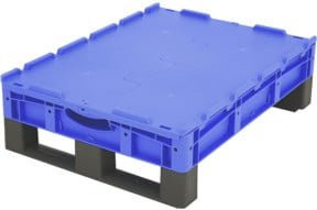Bito Eurostapelbehälter XL mit Doppelboden und Deckel XLD86121D, Blau, B/T/H: 80 x 60 x 23,8 cm - Bild 1