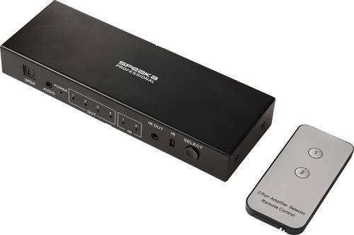 SpeaKa Professional SP-SWAP-500 KVM-Matrix-Switch mit 4K UHD HDMI und Audio-Ports in Schwarz - Bild 1