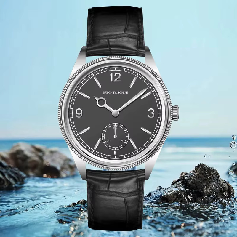 Specht & Söhne Armbanduhr, Automatik, Edelstahl, Leder, Herren, Schwarz - Bild 1