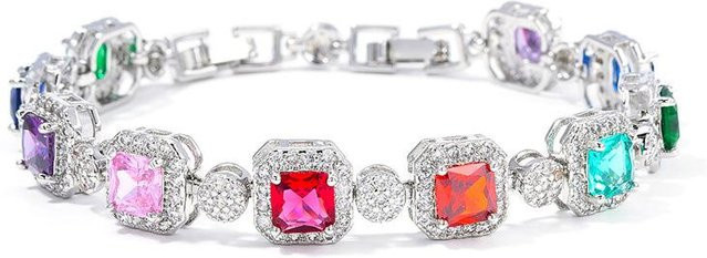 YIRAN Jewelry Armband, Kupfer, Zirkonia, Silber, Damen, 17,5 + 3 cm - Bild 1
