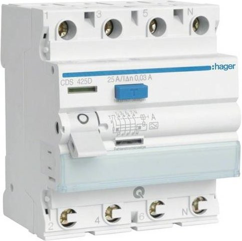 Hager FI-Schutzschalter CDS425D 4polig 25A 0,03A 400V - Bild 1