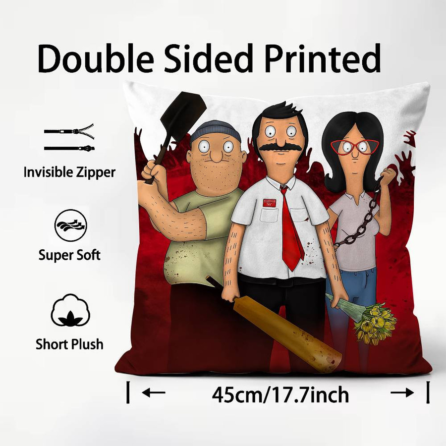 S-Shaun Of The Dead Kissenbezug mit bedrucktem Muster für Sofa und Schlafzimmer, Peach Skin, B/H: 18 x 18 cm - Bild 2
