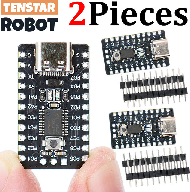 TENSTAR 2 Stück CH32V003 Entwicklungsboard RISC-V Mikrocontrollermodul Kernplatine in Schwarz - Bild 1