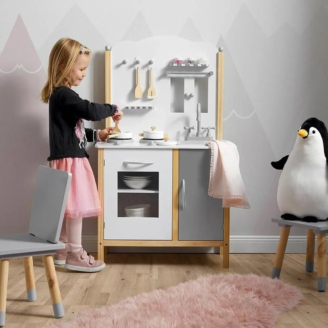 Bessagi Kids Kinderküche Molly, Grau/Weiß, Holz - Bild 1
