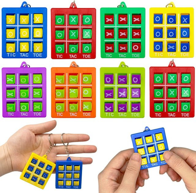 Tic-Tac-Toe XO Puzzle, dreiteiliger Schlüsselanhänger, Kinder - Bild 1