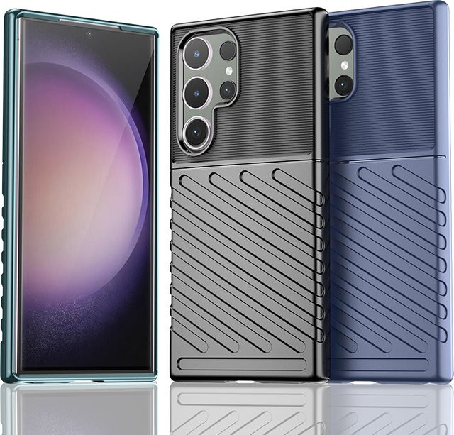 Stoßfeste Silikon-Handyhülle für Samsung Galaxy S24, S24 Plus und S24 Ultra in Schwarz - Bild 1