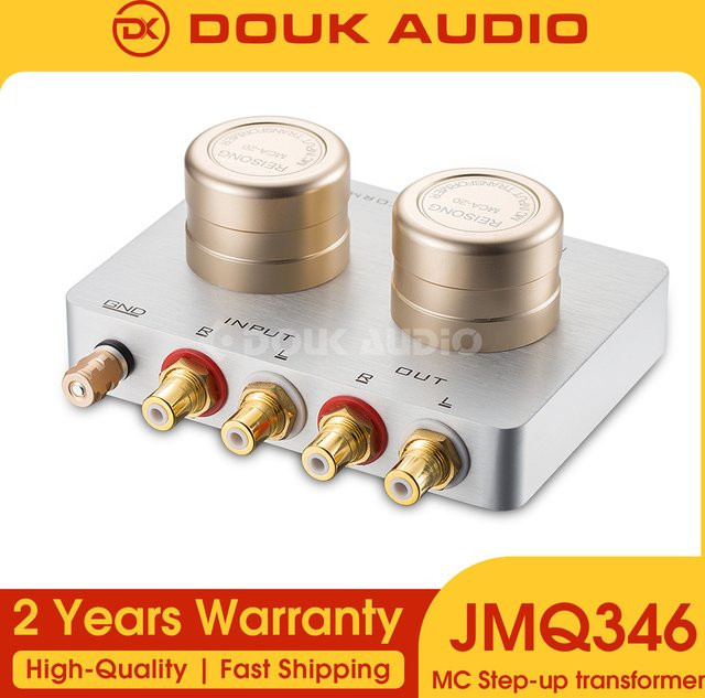 Douk Audio Step Up Transformator für MC Moving Coil Phono Patronen, passiver Phono-Preamp in Silber - Bild 1