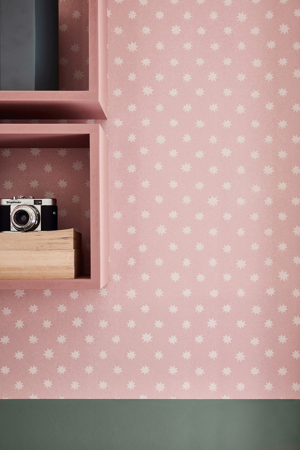 Little Greene Tapete Lower George Street Carousel in Orange, Gelb und Pink mit Vintage- und geometrischem Design - Bild 1