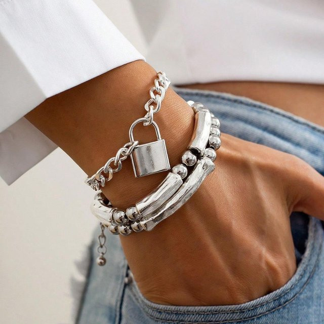 MTMA Armband, Schlossförmiger Anhänger, Perle, Silber, brown, Damen - Bild 1