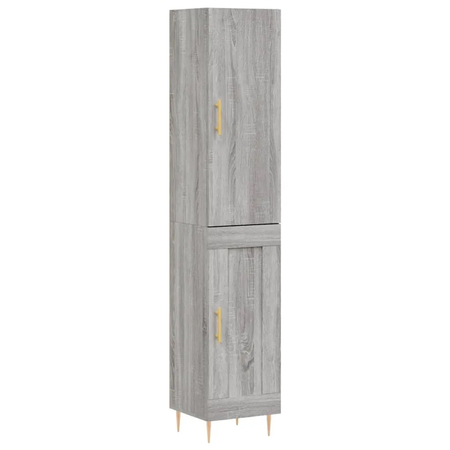 vidaXL Highboard Grau Sonoma aus Holzwerkstoff und Metall, B/T/H: 34,5 x 34 x 180 cm - Bild 2