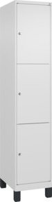 C+P Schließfachschrank Classic PLUS mit Füßen, 1 Abteil, Farbe: Verkehrsweiß/Schwarz, H x B x T: 195 x 40 x 50 cm - Bild 1