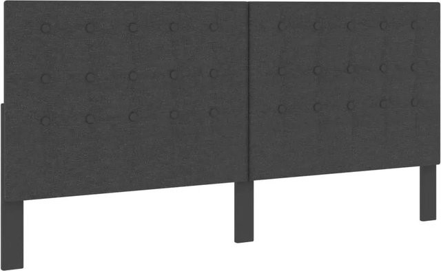 vidaXL Kopfteil getuftet Dunkelgrau Stoff B: 200 cm, H: 201 cm, T: 3,8 cm - Bild 1