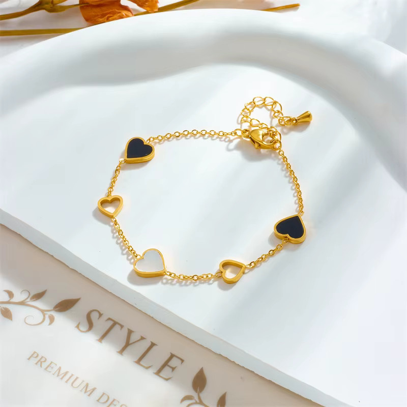 DIEYURO Armband, Edelstahl, Gold, Damen, Herz Liebe Charm - Bild 2
