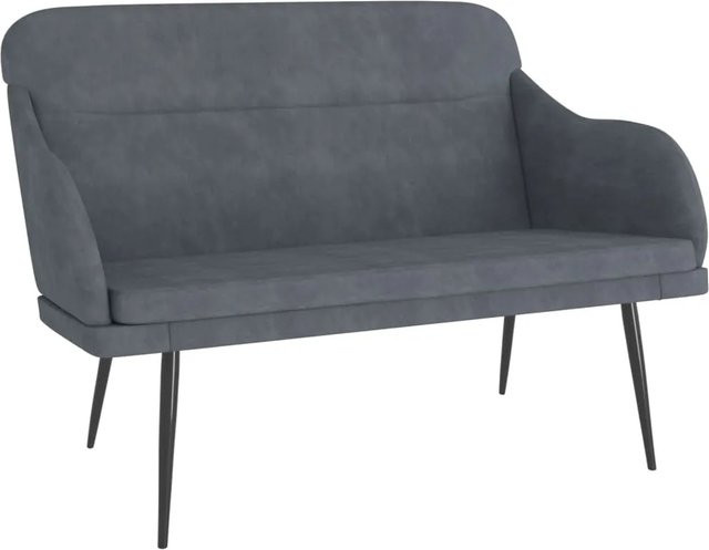 vidaXL Sitzbank aus Samt in Dunkelgrau, B/T/H: 110 x 76 x 80 cm - Bild 1