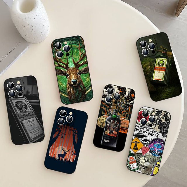 Jagermeister Es Drink Handyhülle für iPhone 17 16 15 14 13 12 11 Pro Max Mini Plus XR XS Soft Cover Schwarz - Bild 1
