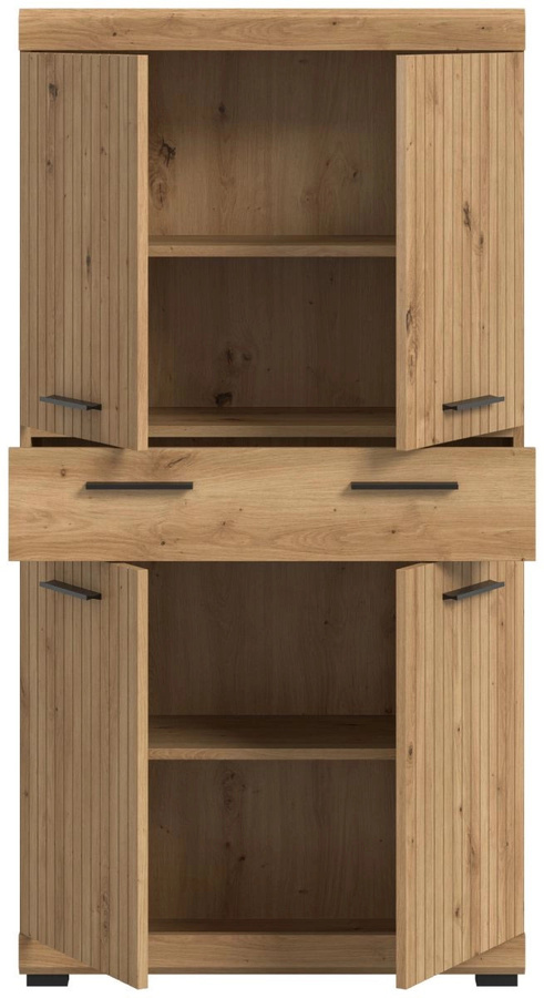 Badezimmer Midischrank Shawn in Eiche, modern, braun, B/H: 74 x 143 cm - Bild 2