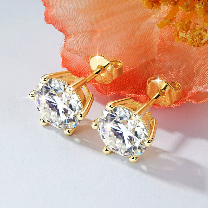 Lnngy Moissanit-Ohrstecker, 14 Karat Gold gefüllt, Diamant, Damen und Mädchen - Bild 5