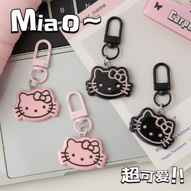 MINISO Schlüsselanhänger Hello Kitty, Acryl, Rosa Schwarz, Unisex - Bild 1