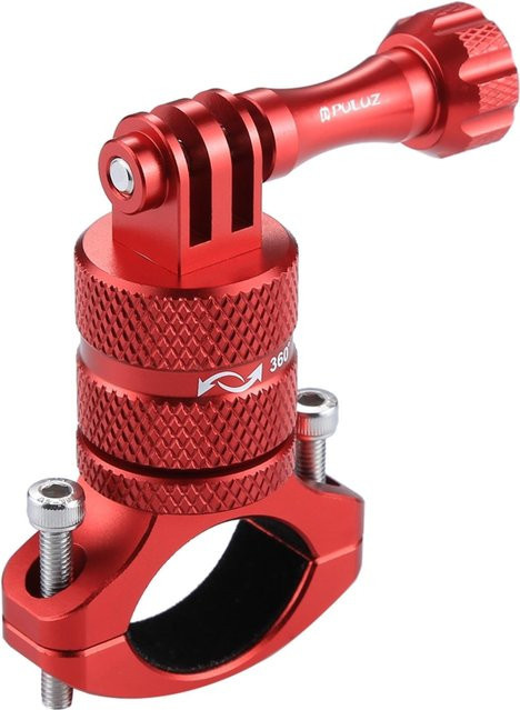 PULUZ Fahrrad-Lenker-Adapterhalterung aus Aluminiumlegierung mit 360-Grad-Drehung in Rot - Bild 1