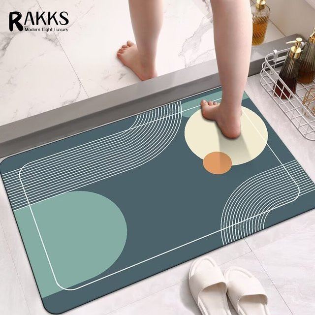 RAKKS Hygroskopische Kieselgur-Badematte, schnell trocknend und schimmelresistent, waschbar, Multicolour, B/T: 40 x 30 cm - Bild 1