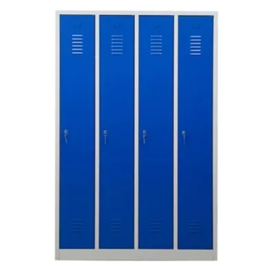 PROREGAL Garderobenspind Camel 4-Fächer aus Metall mit Zylinderschloss, Farbe: Grau-Blau, H x B x T: 180 x 117 x 50 cm - Bild 2